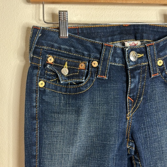Vtg true religion ladies Y2K Becky bootcut section denim jeans made in USA SZ 27 - Picture 4 of 14